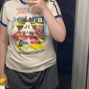 80s inspired ringer tee